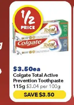 Ritchies Colgate Total Active Prevention Toothpaste offer