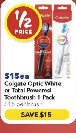 Ritchies Colgate Optic White or Total Powered Toothbrush 1 Pack offer