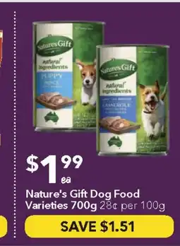Ritchies Nature's Gift Dog Food Varieties offer