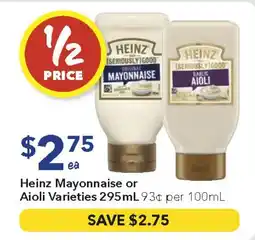 Ritchies Heinz Mayonnaise or Aioli Varieties offer