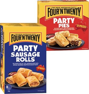 IGA Four'N Twenty Party Pies or Sausage Rolls 12 Pack offer