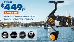 BCF Daiwa 25 td sol spin reel and daiwa 23 td hyper rod pack offer