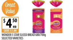 Supabarn Wonder 5 star sliced bread offer