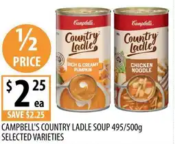 Supabarn Campbell's country ladle soup offer
