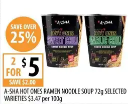 Supabarn A-sha hot ones ramen noodle soup offer