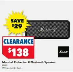 Harvey Norman Marshall Emberton II Bluetooth Speaker offer