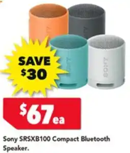 Harvey Norman Sony SRSXB100 Compact Bluetooth Speaker offer