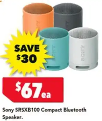 Harvey Norman Sony SRSXB100 Compact Bluetooth Speaker offer