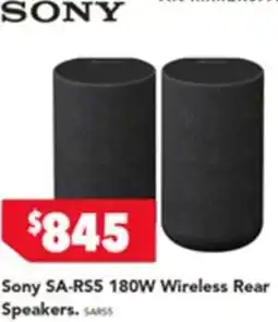 Harvey Norman Sony SA-RS5 180W Wireless Rear Speakers offer