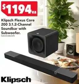 Harvey Norman Klipsch Flexus Core 200 3.1.2-Channel Soundbar with Subwoofer offer