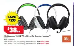 Harvey Norman JBL Quantum 100M2 Wired Over-Ear Gaming Headset offer
