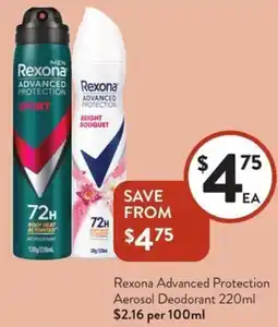 Foodworks Rexona Advanced Protection Aerosol Deodorant offer