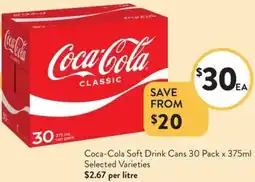 Foodworks Coca-Cola Soft Drink Cans offer