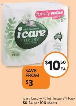 Foodworks icare Luxury Toilet Tissue offer