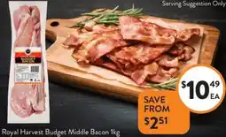 Foodworks Royal Harvest Budget Middle Bacon offer