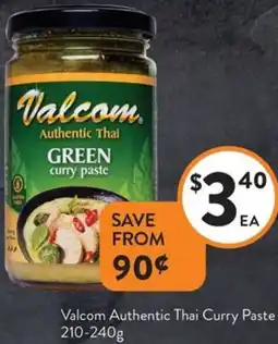 Foodworks Valcom Authentic Thai Curry Paste offer