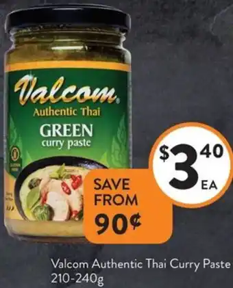 Foodworks Valcom Authentic Thai Curry Paste offer