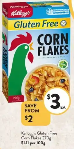 Foodworks Kellogg's Gluten Free Corn Flakes offer