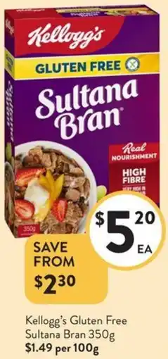 Foodworks Kellogg's Gluten Free Sultana Bran offer