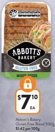 Foodworks Abbott's Bakery Gluten Free Bread offer