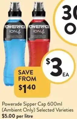 Foodworks Powerade Sipper Cap offer