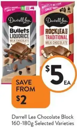 Foodworks Darrell Lea Chocolate Block offer