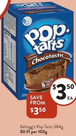 Foodworks Kellogg's Pop Tarts $0.91 per 100g offer