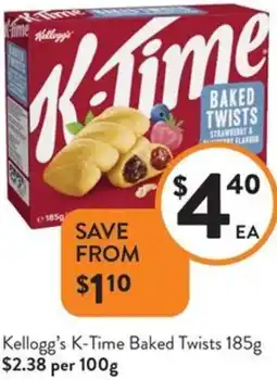 Foodworks Kellogg's K-Time Baked Twists offer