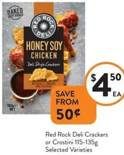 Foodworks Red Rock Deli Crackers or Crostini offer