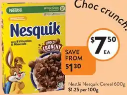 Foodworks Nestlé Nesquik Cereal offer