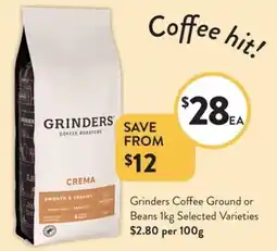 Foodworks Grinders Coffee Ground or Beans offer