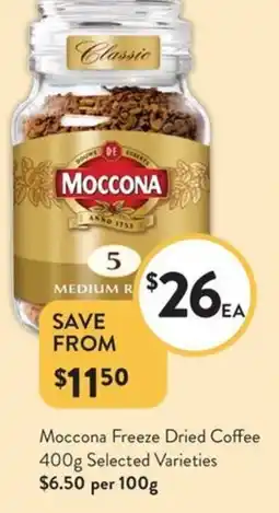 Foodworks Moccona Freeze Dried Coffee offer
