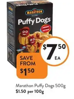 Foodworks Marathon Puffy Dogs offer