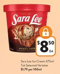 Foodworks Sara Lee Ice Cream offer