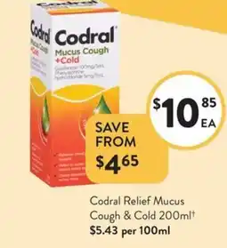 Foodworks Codral Relief Mucus Cough & Cold offer