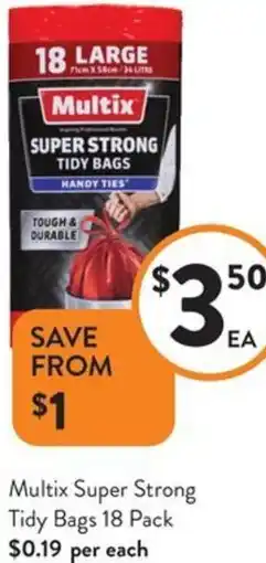 Foodworks Multix Super Strong Tidy Bags offer