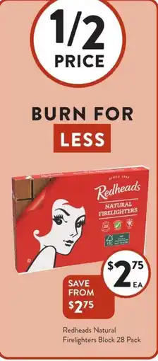 Foodworks Redheads Natural Firelighters Block offer