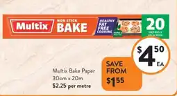 Foodworks Multix Bake Paper offer