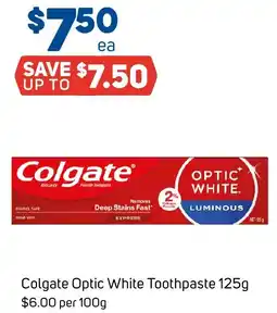 Foodland Colgate Optic White Toothpaste offer