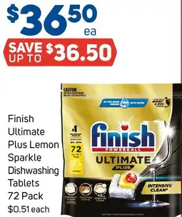 Foodland Finish Ultimate Plus Lemon Sparkle Dishwashing Tablets offer
