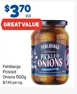 Foodland Fehlbergs pickled onions offer
