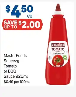 Foodland Masterfoods squeezy tomato or bbq offer