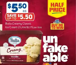 Foodland Bulla Creamy Classic Ice Cream offer