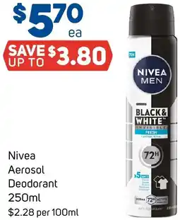 Foodland Nivea Aerosol Deodorant offer