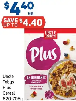 Foodland Uncle Tobys Plus Cereal offer