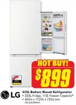 The Good Guys 335L Bottom Mount Refrigerator offer