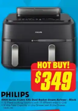 The Good Guys 5000 Series XXL Dual Basket Steam Airfryer - Black offer