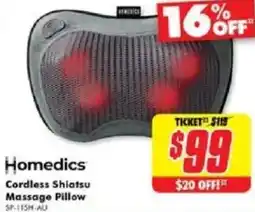 The Good Guys Homedics Cordless Shiatsu Massage Pillow SP-115M-AU offer
