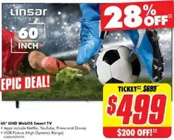 The Good Guys 60" UHD WebOS Smart TV offer