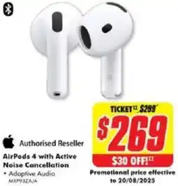 The Good Guys AirPods 4 with Active Noise Cancellation offer